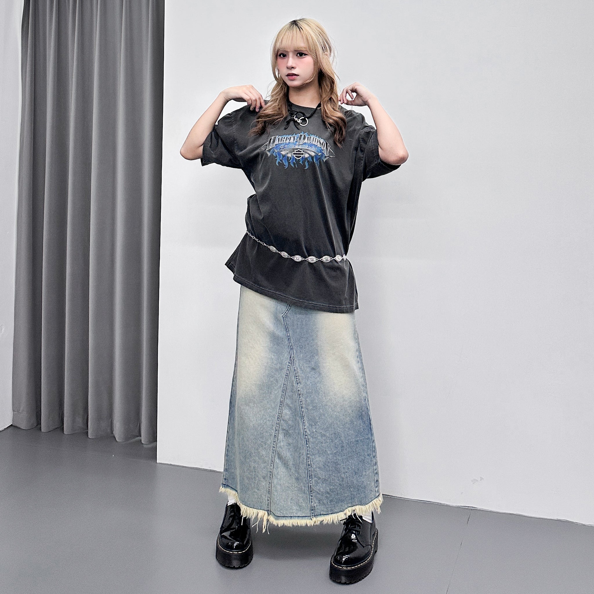 [UNISEX] FIRE HARLEY DAVIDSON OVERSIZE TEE/ 1色