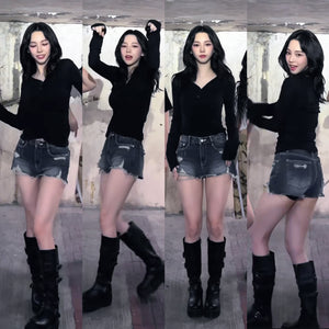 [KARINA同款] DIRTY WORK DIRTY SHORTS/ 2色