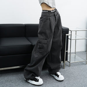 [UNISEX] Dyeing Cargo Denim Pants/ 2色