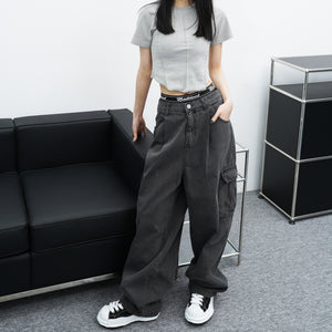 [UNISEX] Dyeing Cargo Denim Pants/ 2色