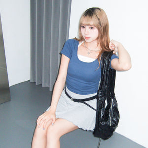 [層次UP] LAYERED U-NECK SHORT SLEEVE TEE/ 3色
