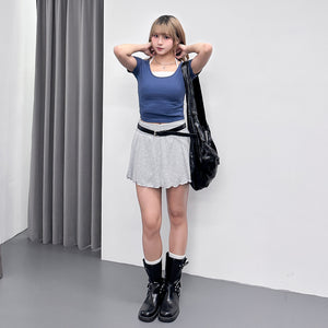 [層次UP] LAYERED U-NECK SHORT SLEEVE TEE/ 3色