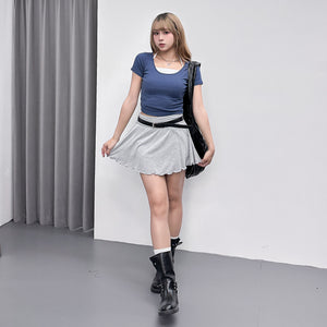 [層次UP] LAYERED U-NECK SHORT SLEEVE TEE/ 3色
