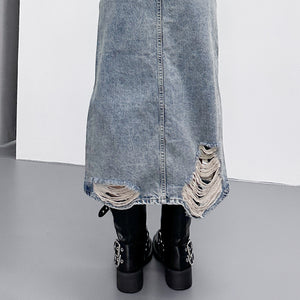 DAMAGE DENIM LONG SKIRT/ 1色