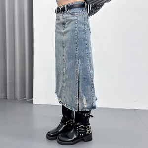 DAMAGE DENIM LONG SKIRT/ 1色