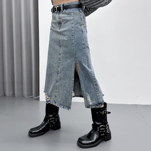 DAMAGE DENIM LONG SKIRT/ 1色