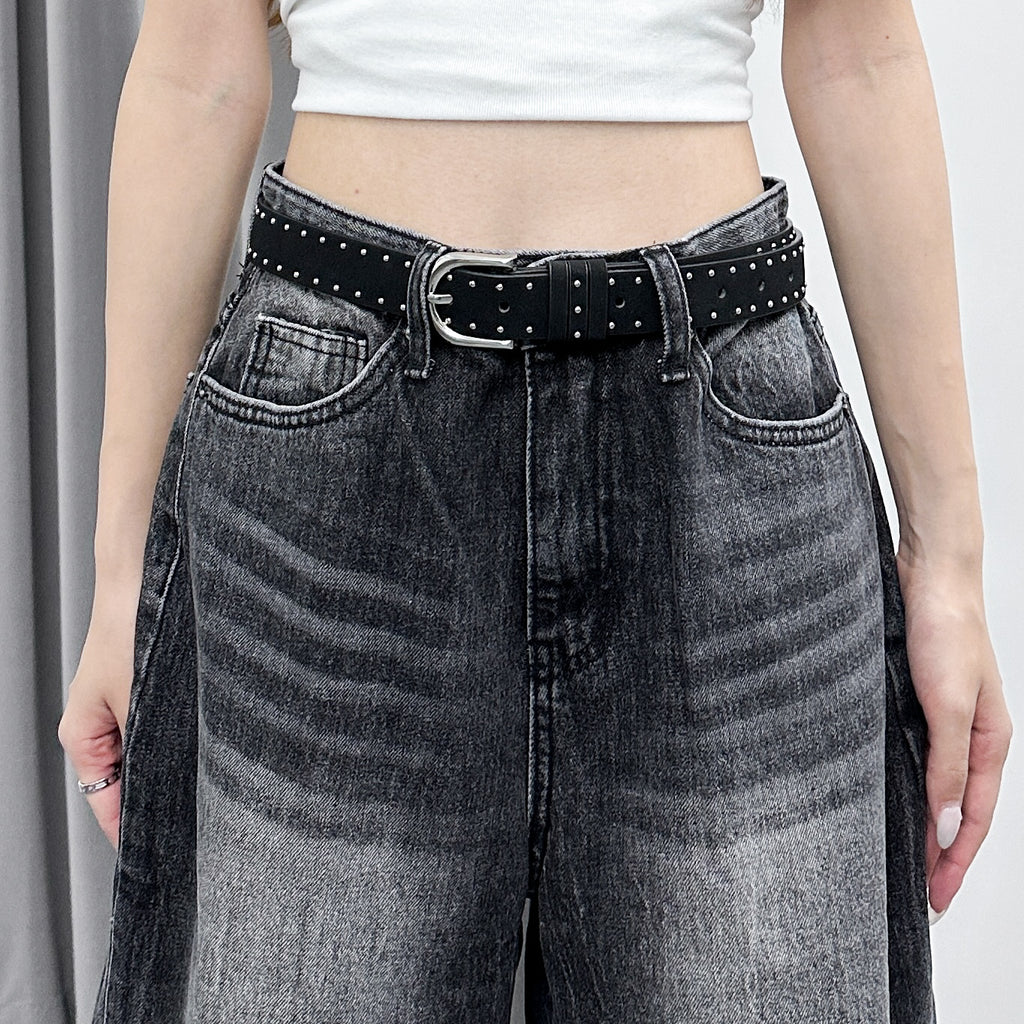 RIVET SUEDE BELT/ 2色