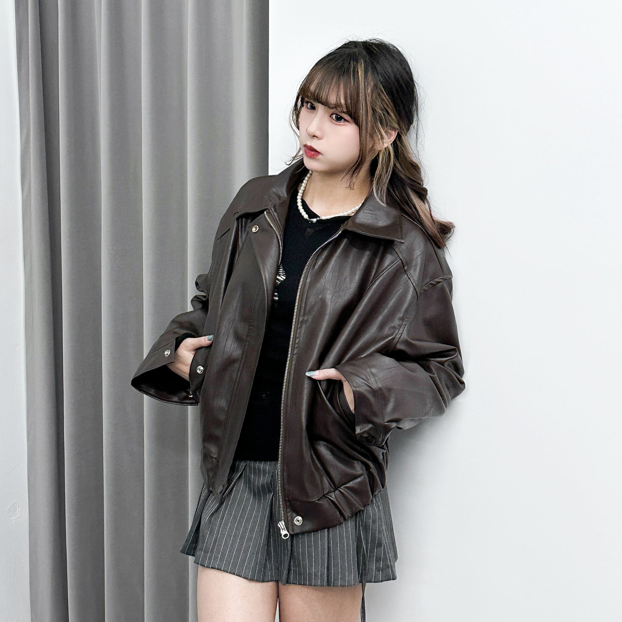 重磅美式復古Leather Jacket/ 2色