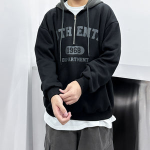 [UNISEX] Duotone Half Zip Up Hoodie/ 1色