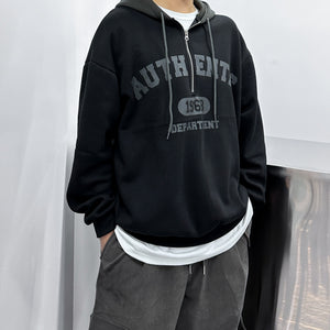 [UNISEX] Duotone Half Zip Up Hoodie/ 1色