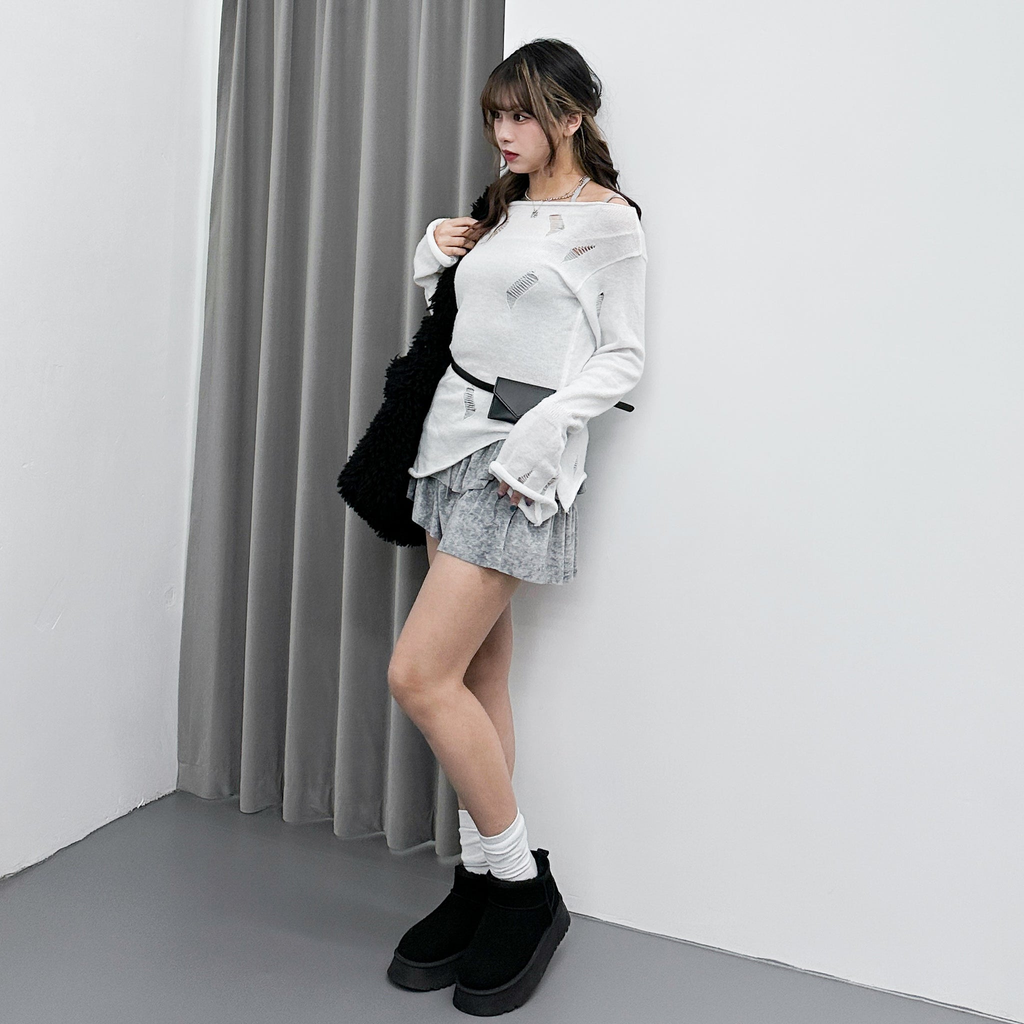 WINTER絨面復古蛋糕裙褲/ 3色