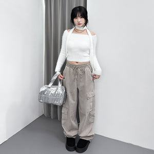 女人味UP毛茸茸SLIM OFF SHOULDER KNITWEAR+頸帶/ 4色
