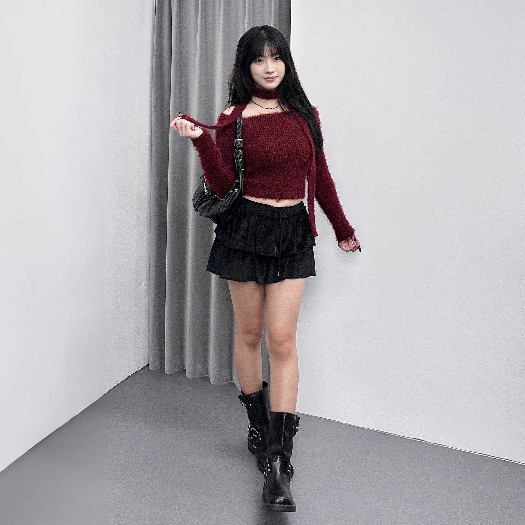WINTER絨面復古蛋糕裙褲/ 3色