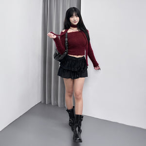WINTER絨面復古蛋糕裙褲/ 3色