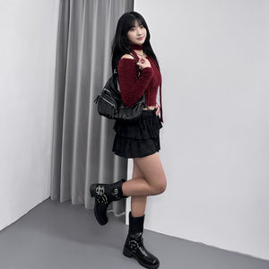 WINTER絨面復古蛋糕裙褲/ 3色
