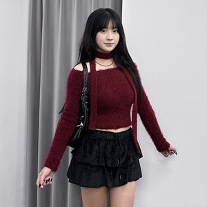 WINTER絨面復古蛋糕裙褲/ 3色