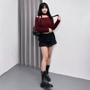 WINTER絨面復古蛋糕裙褲/ 3色