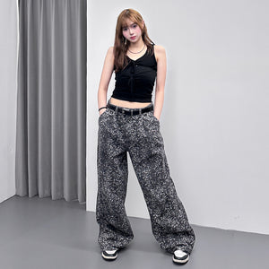 RIVET LEOPARD WIDE DENIM PANTS/ 1色