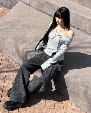 [BEST 靚CUTTING] SUMMER LEOPARD WIDE PANTS/ 2色