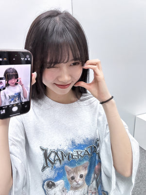 [UNISEX] SPACE SURVIVOR OVERSIZE MEOW TEE /2色