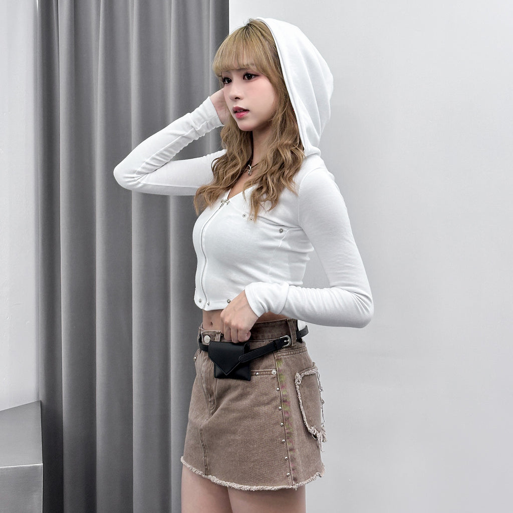 RIVET FRINGE MINI SKIRT/ 2色
