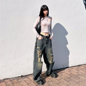 SUPER DAMAGE WASHING DENIM PANTS/ 2色