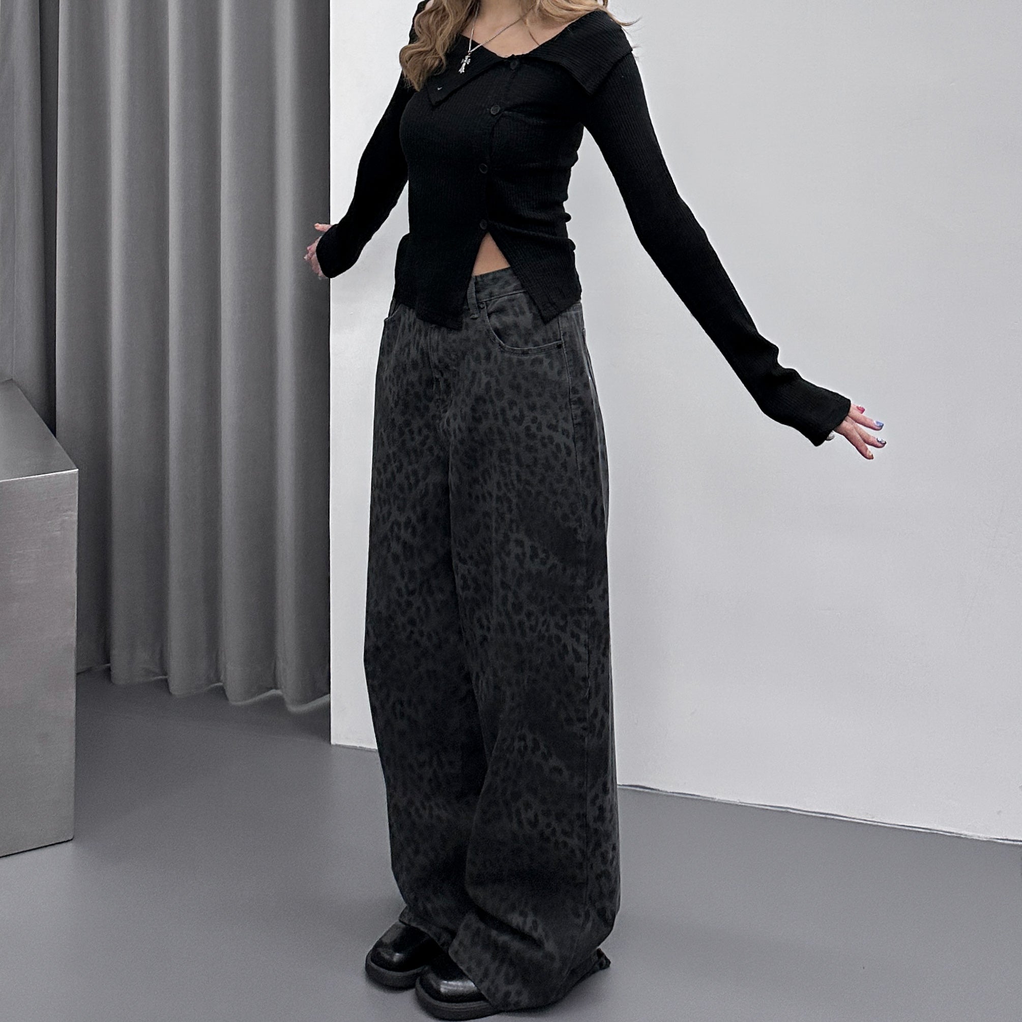 [BEST 靚CUTTING] SUMMER LEOPARD WIDE PANTS/ 2色
