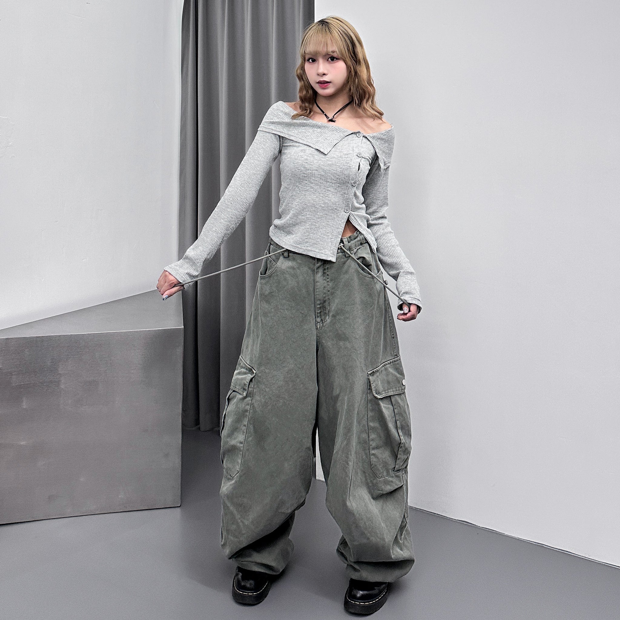 [UNISEX] 重磅PIGMENT CARGO BALLOON PANTS/ 2色