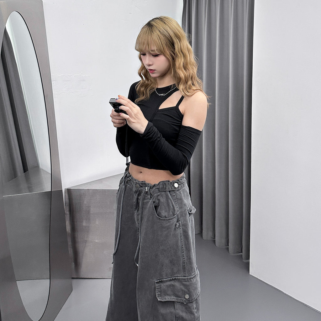 [HOT] UNBALANCE LONG SLEEVE/ 2色