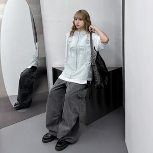 [UNISEX] SEE-THROUGH HOOD ZIP-UP VEST/ 2色