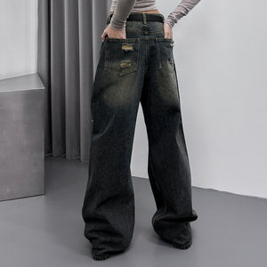 SUPER DAMAGE WASHING DENIM PANTS/ 2色