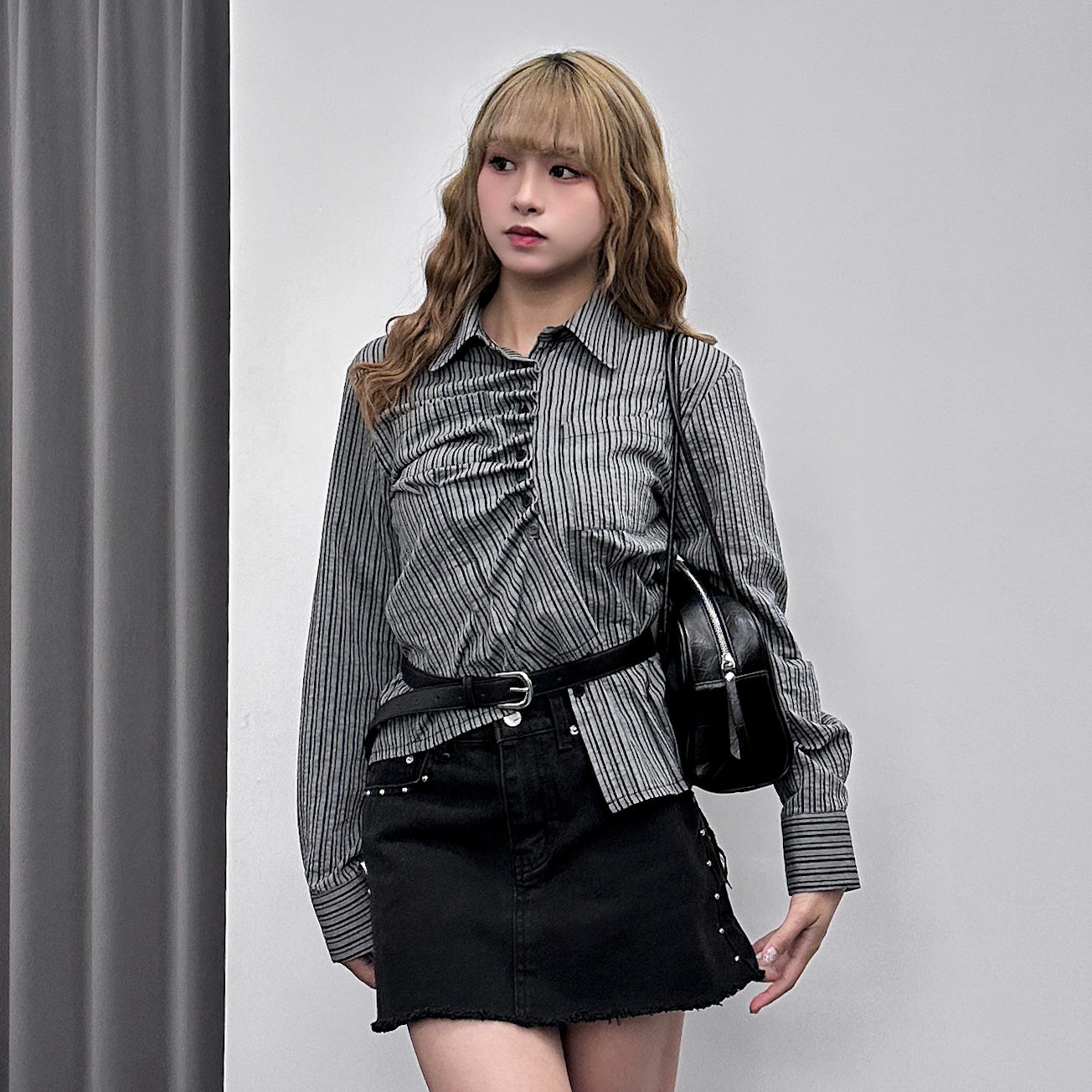 RIVET FRINGE MINI SKIRT/ 2色