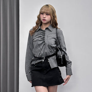 RIVET FRINGE MINI SKIRT/ 2色