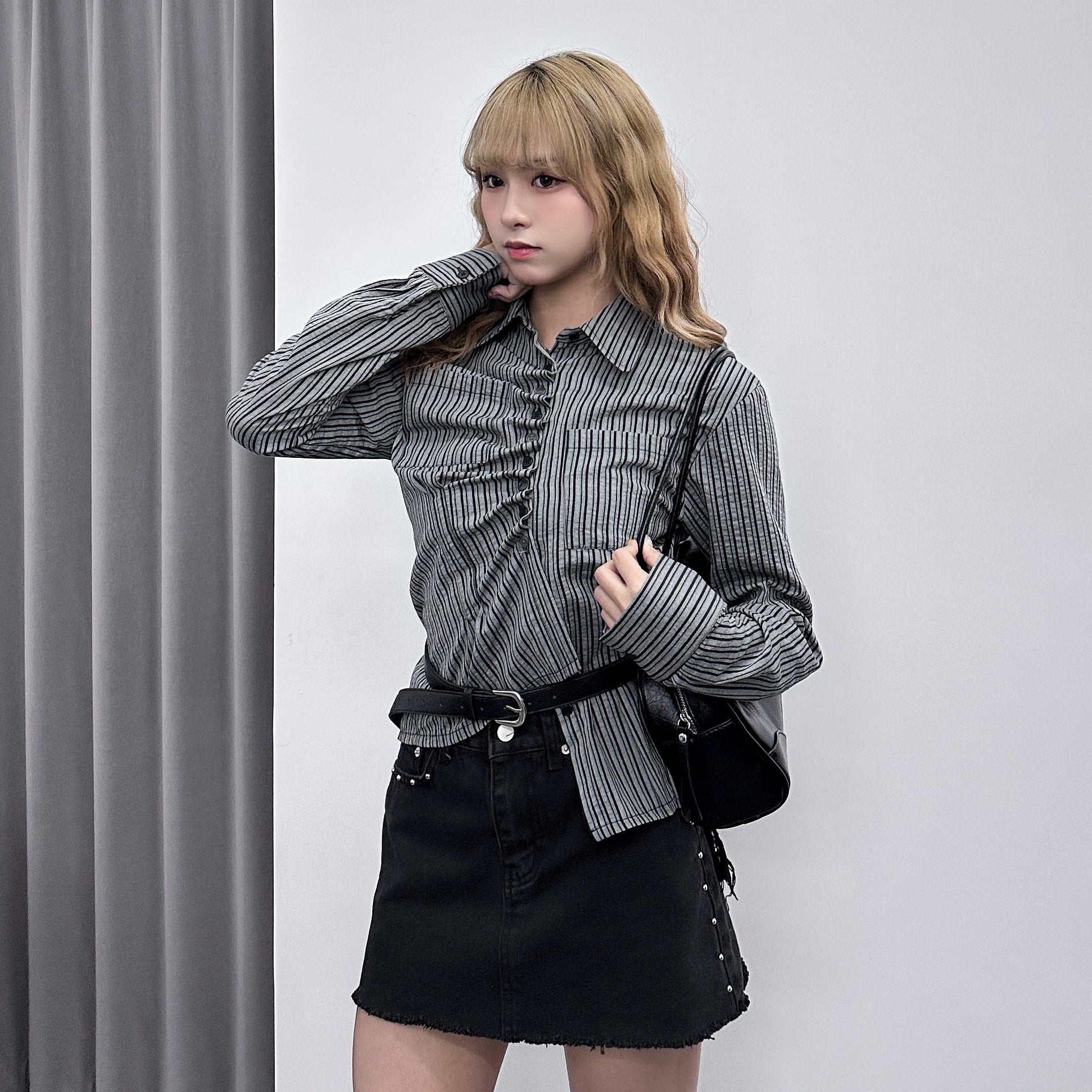 [一衫兩穿] 2WAY STRIPED SHIRT/ 2色