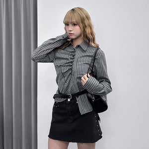 [一衫兩穿] 2WAY STRIPED SHIRT/ 2色