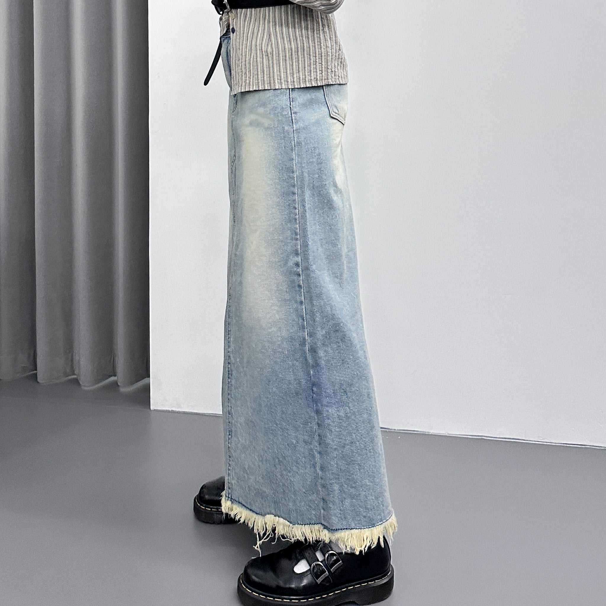 SUMMER BLUE A-CUT DENIM LONG SKIRT/ 1色