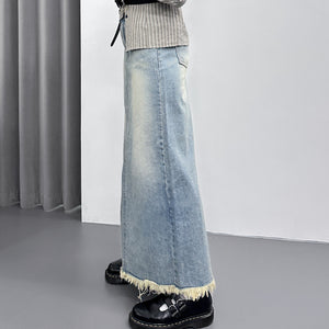 SUMMER BLUE A-CUT DENIM LONG SKIRT/ 1色