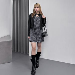 SPRING PLAID LAYERED NASHI DRESS/ 2色