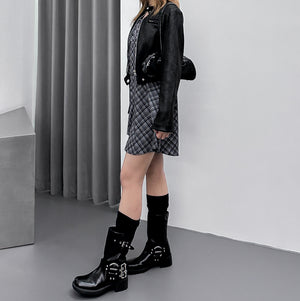 SPRING PLAID LAYERED NASHI DRESS/ 2色