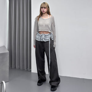 [兩用OK!] LACE LAYERED FRILL BELT/ BELT SKIRT/ 2色