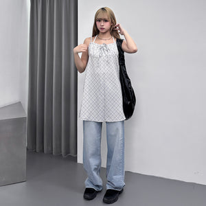 SPRING PLAID LAYERED NASHI DRESS/ 2色