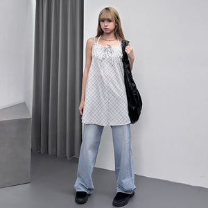 SPRING PLAID LAYERED NASHI DRESS/ 2色