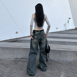 SUPER DAMAGE WASHING DENIM PANTS/ 2色