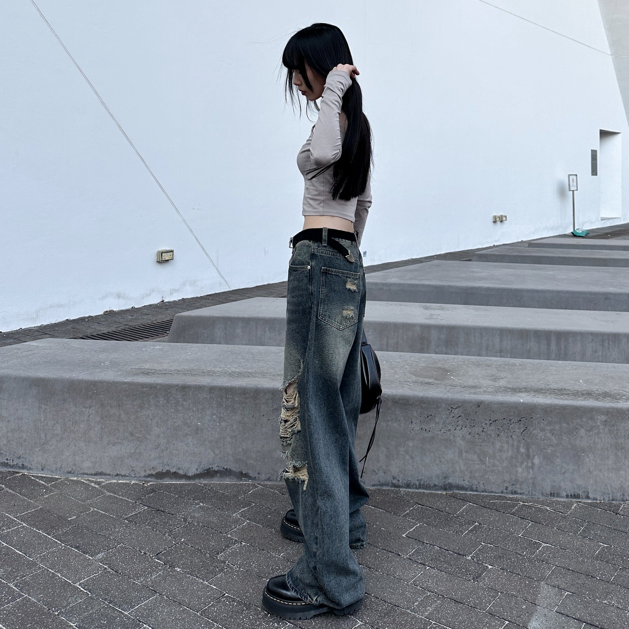 SUPER DAMAGE WASHING DENIM PANTS/ 2色