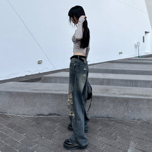 SUPER DAMAGE WASHING DENIM PANTS/ 2色