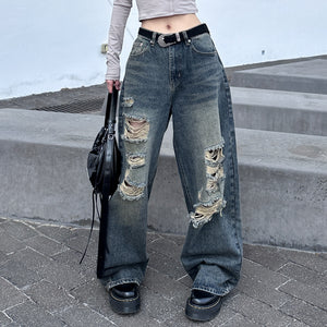 SUPER DAMAGE WASHING DENIM PANTS/ 2色