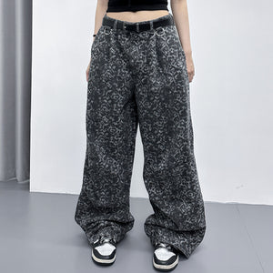RIVET LEOPARD WIDE DENIM PANTS/ 1色