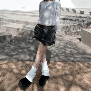 PIGMENT FRINGE RUFFLE SKIRT PANTS/ 2色