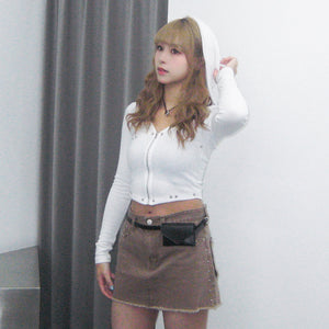 RIVET FRINGE MINI SKIRT/ 2色