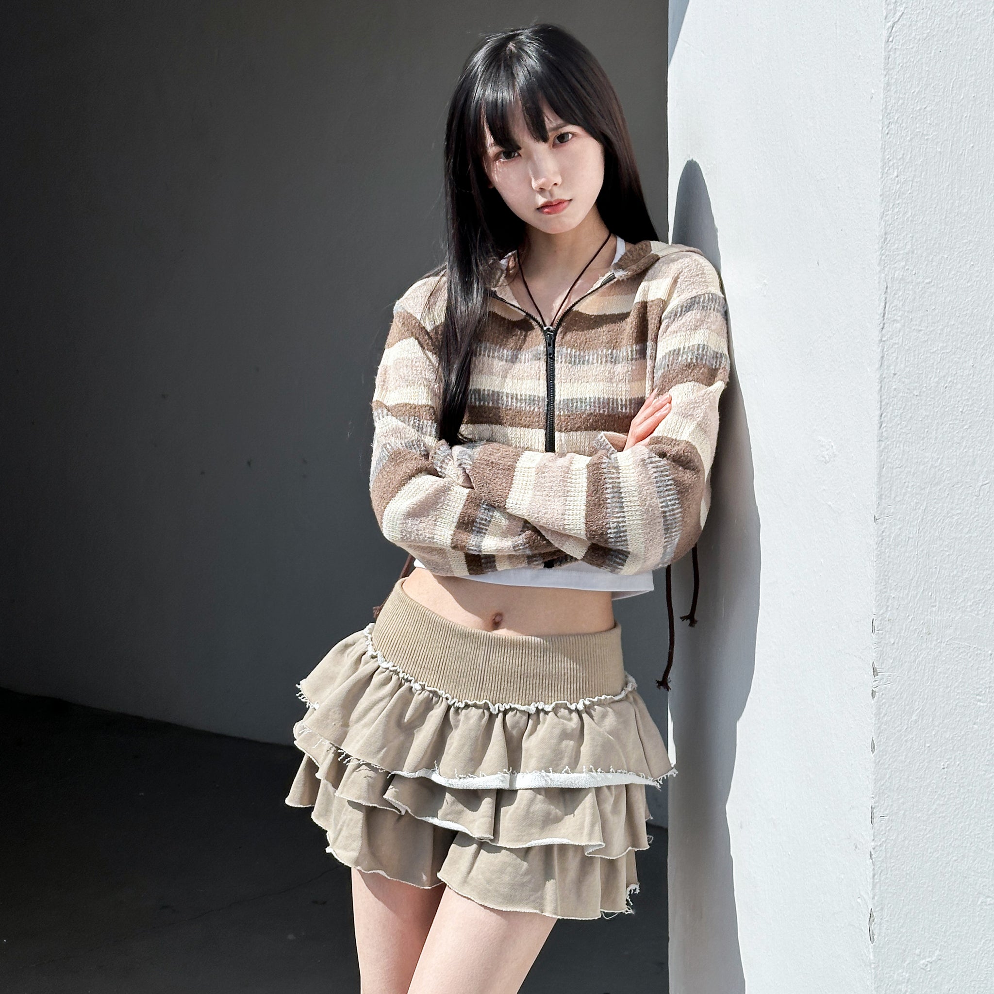 PIGMENT FRINGE RUFFLE SKIRT PANTS/ 2色